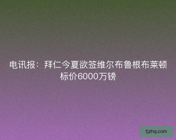 电讯报：拜仁今夏欲签维尔布鲁根布莱顿标价6000万镑